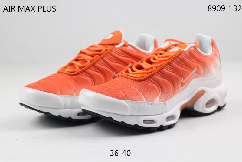 2020 Women Nike Air Max PLUS TN Orange Silver White Shoes